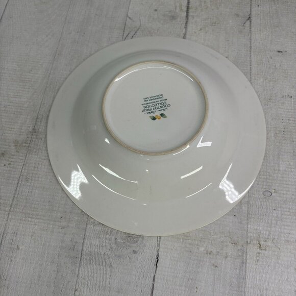 Vintage Julie Pople Avon COUNTRY FRUIT  Porcelain Large Rim Soup Bowls Set of 4 - Picture 3 of 16
